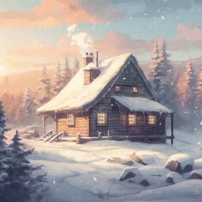 Cozy Winter Cabin - Diamond Kit - Painted Memory