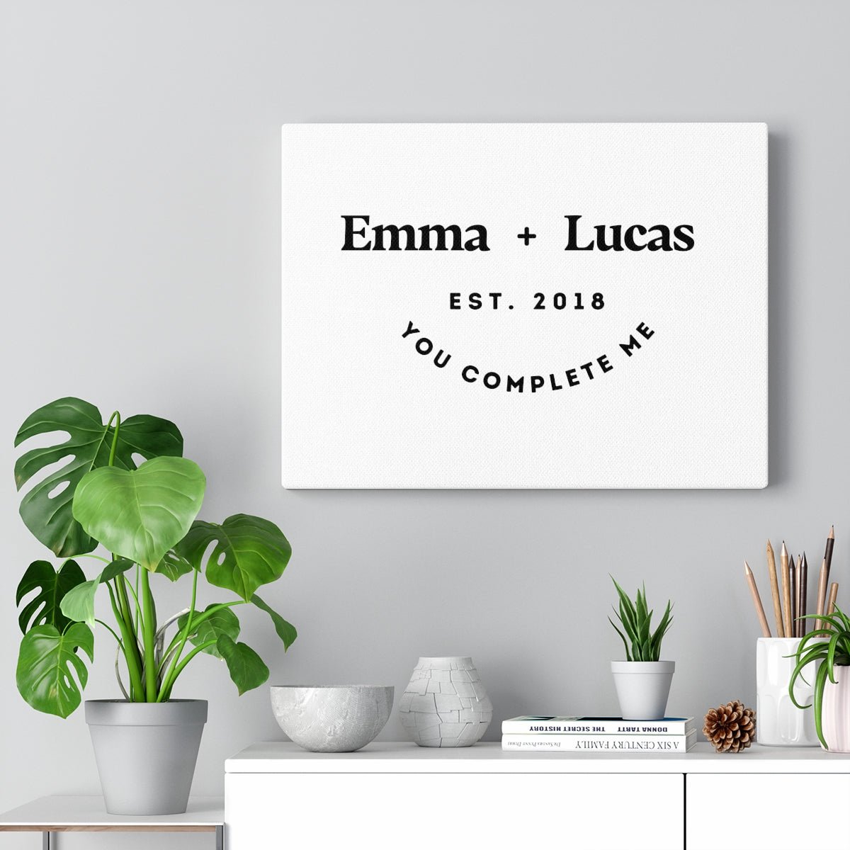 Custom Name & Date Canvas - Painted Memory