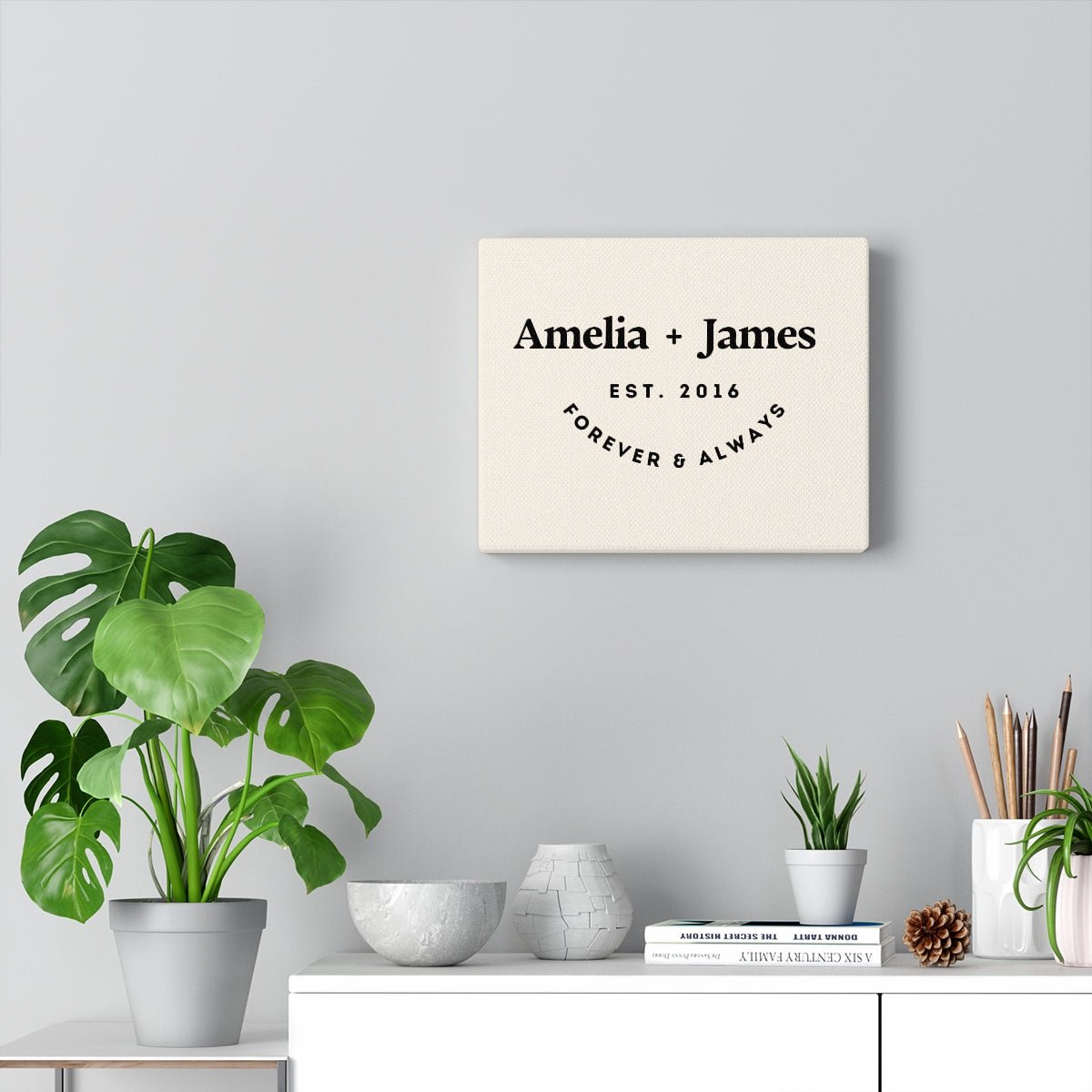 Custom Name & Date Canvas - Painted Memory