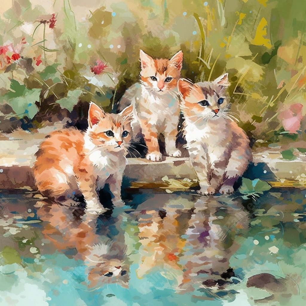 Rainbow Kittens - Painted Memory