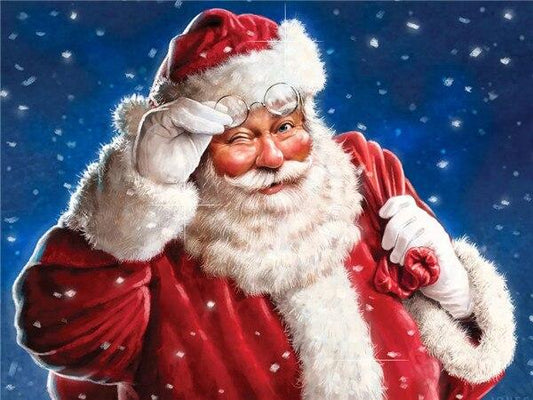 Santa Winking - Paint By Numbers - Painted Memory