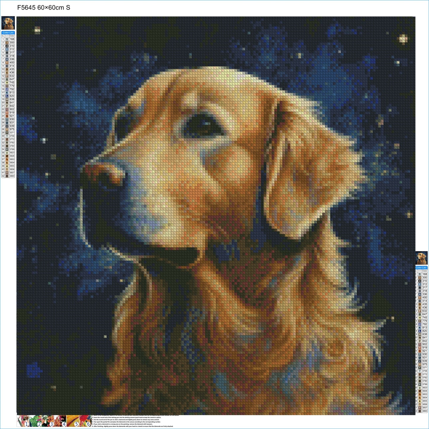 Starry Night Golden Retriever - Diamond Kit - Painted Memory