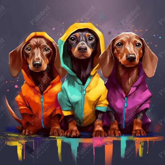 Stylish Doggo Squad - Diamond Kit - Painted Memory