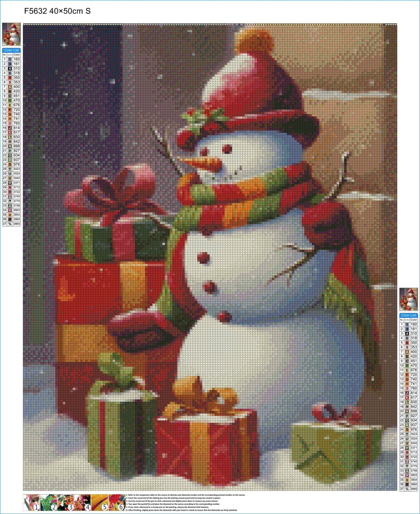 Whimsical Snowman - Diamond Kit - Painted Memory